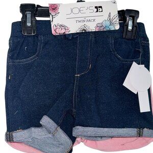 Joes Jeans Girls Twin Pack Denim & Pink Shorts Size 5